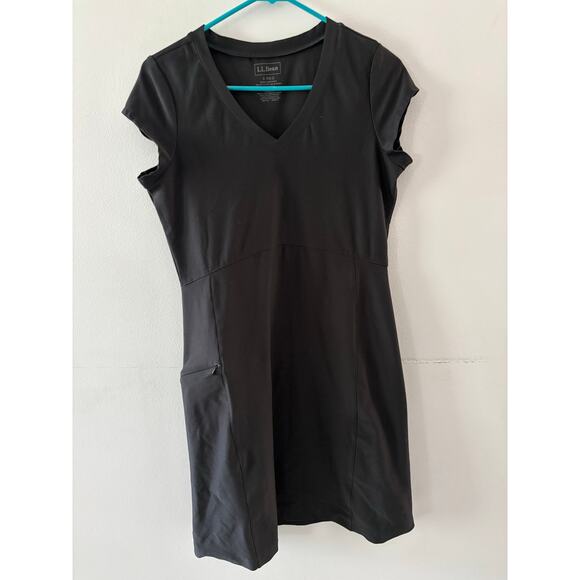 L.L. Bean Dresses & Skirts - L.L. Bean Womens V-neck Dress Size Small Black Activewear Outdoors Athleisure
